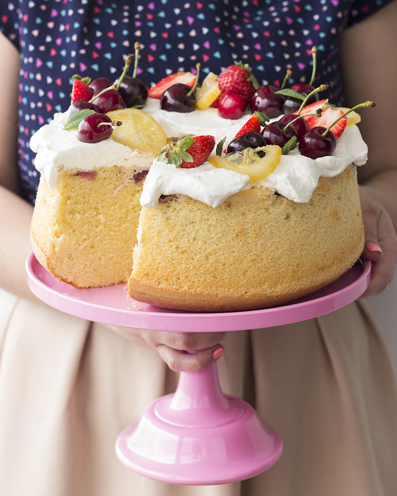 chiffon cake alle ciliegie